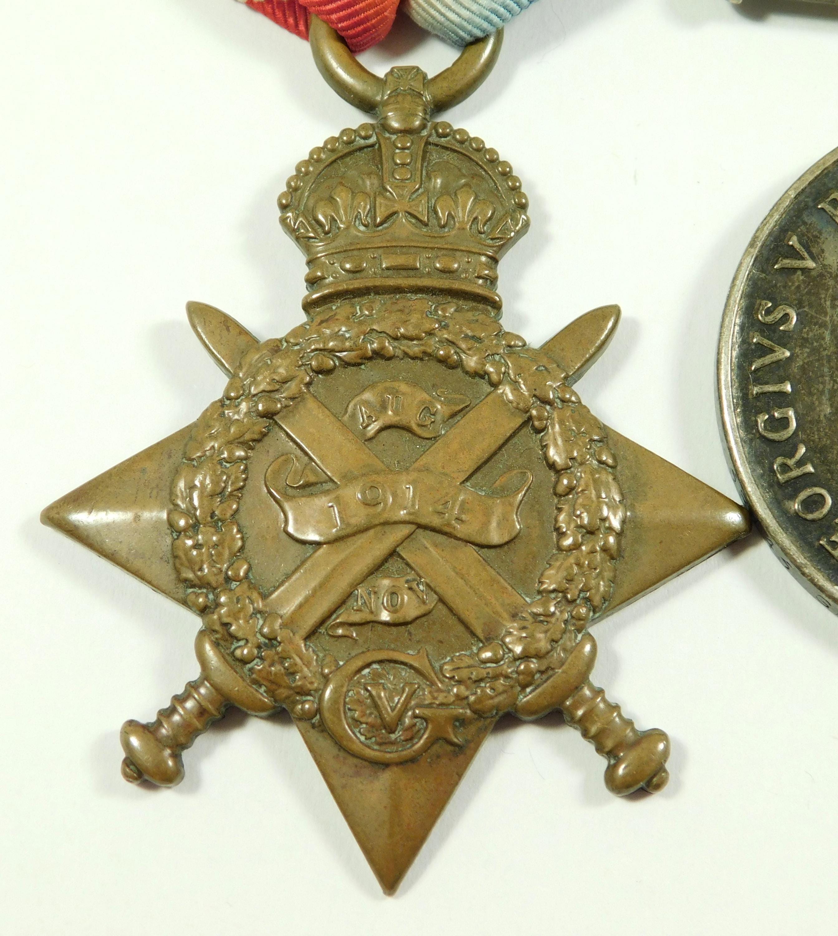 WW1 WWI World War One War Medal Mons Trio Gnr G.H. Parrish RFA