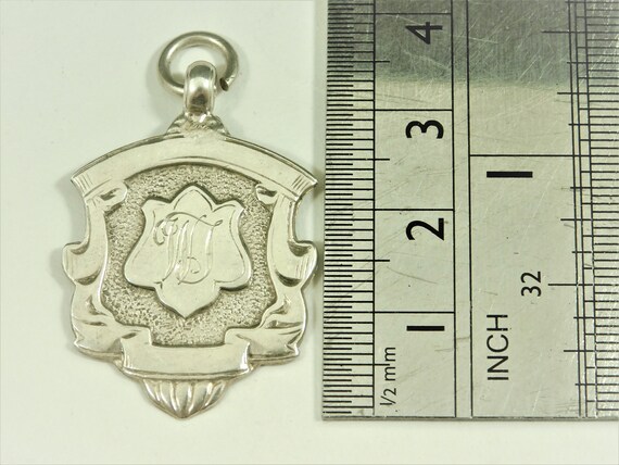 Antique Solid Silver Pocket Watch Chain Fob Or Me… - image 5