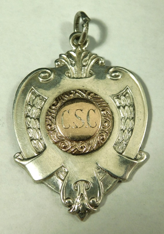 Antique Solid Sterling Silver Pocket Watch Fob Me… - image 3