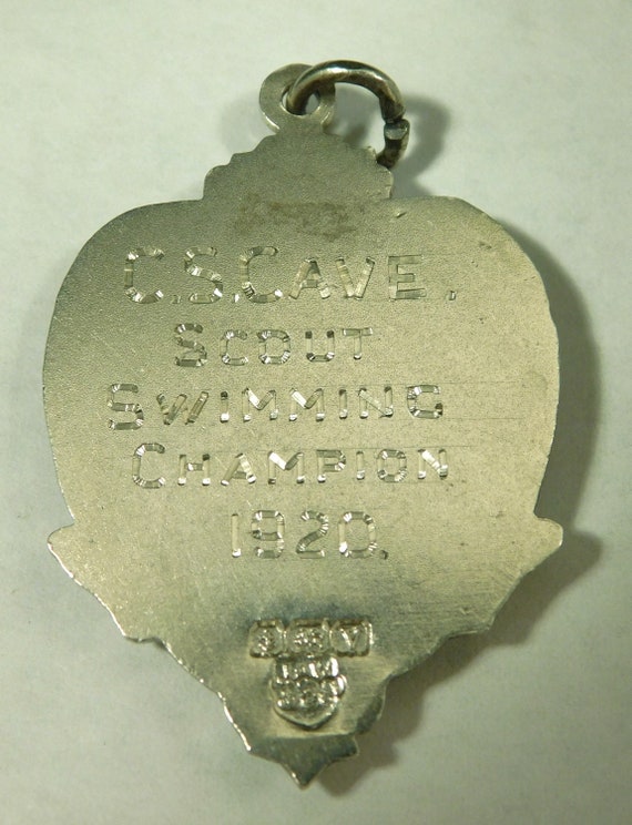 Antique Solid Sterling Silver Pocket Watch Fob Me… - image 4