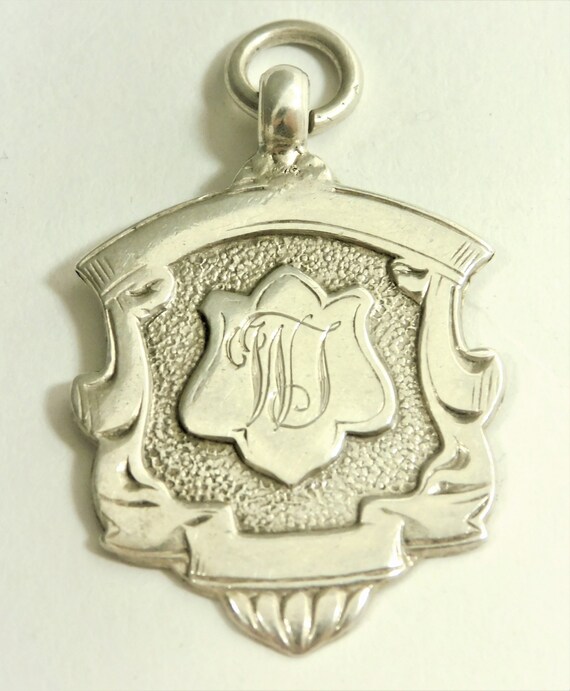 Antique Solid Silver Pocket Watch Chain Fob Or Me… - image 3