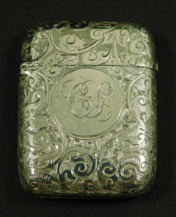 Antique Victorian Solid Silver Matchsafe Vesta Ca… - image 1
