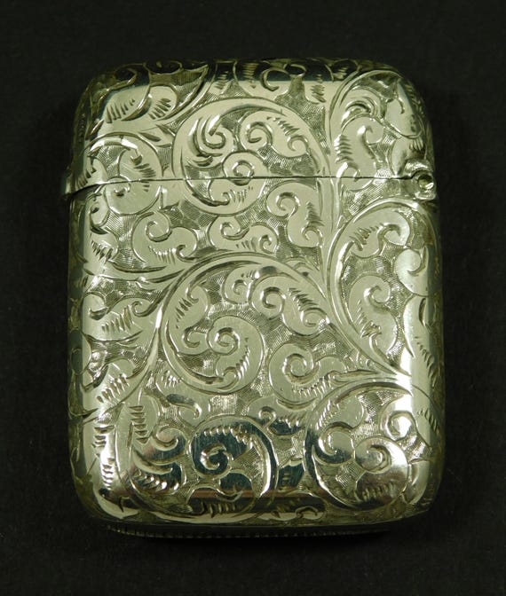 Antique Victorian Solid Silver Matchsafe Vesta Ca… - image 2