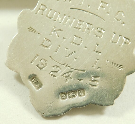 Antique Solid Silver Pocket Watch Chain Fob Or Me… - image 4