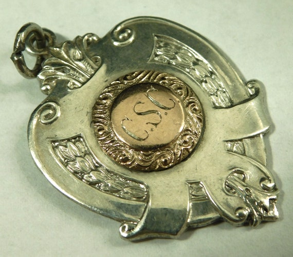 Antique Solid Sterling Silver Pocket Watch Fob Me… - image 10