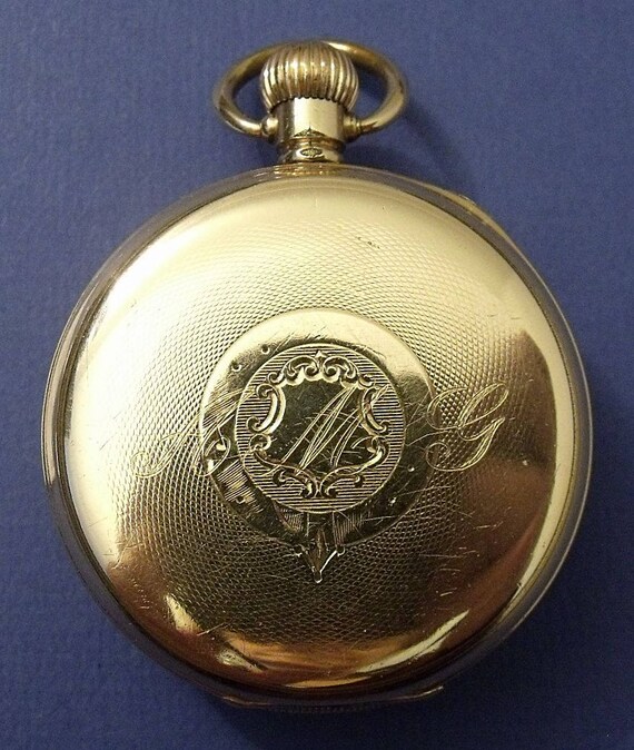 Antique Gold Plated Waltham Traveler Fob Pocket Watch… Gem