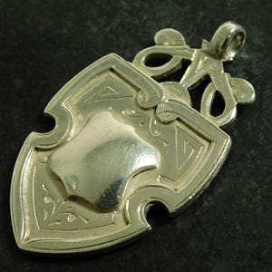 Vintage Solid Silver Albert Chain Pocket Watch Fob Medal By H Bushell 1934 (17041)