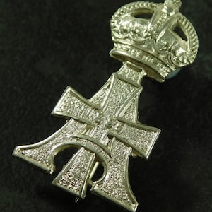 Antique WW1 British Military Solid Sterling Silver Sweetheart Brooch Queen Alexandra&#39;s Royal Hussars (16705)