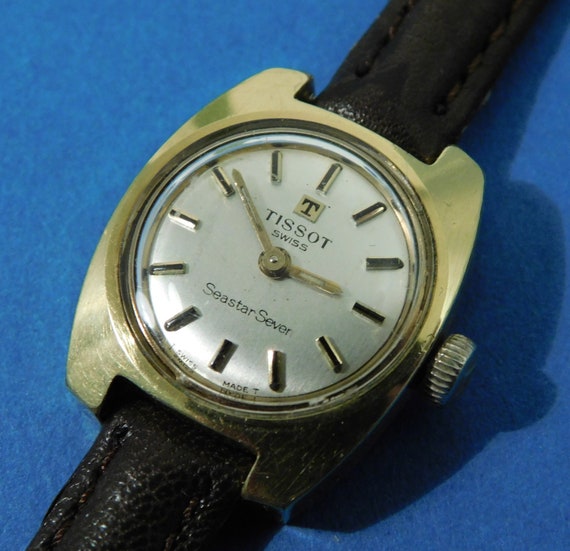 Vintage Ladies Tissot Seastar Seven Gold Plate Wr… - image 1