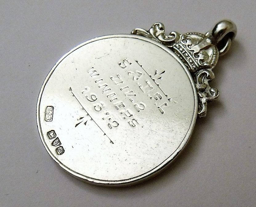 Vintage Solid Silver Pocket Watch Chain Fob Medal Soccer | Etsy Canada