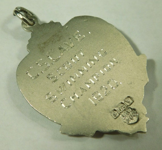 Antique Solid Sterling Silver Pocket Watch Fob Me… - image 6