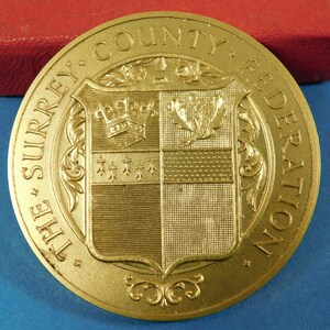 Vergoldete Bronze Surrey County Association Bäckerei Süßwaren Ausstellung Medaille 1st (15261)