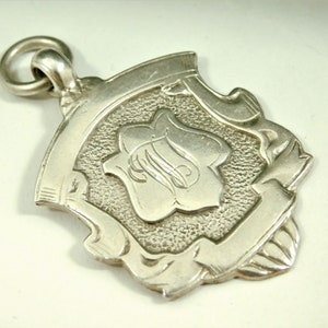 Antique Solid Silver Pocket Watch Chain Fob Or Medal KIFC 1924 (16150)