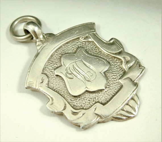 Antique Solid Silver Pocket Watch Chain Fob Or Me… - image 1