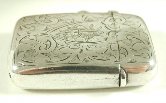 Antique Victorian 1899 Hallmarked Solid Sterling Silver Matchsafe