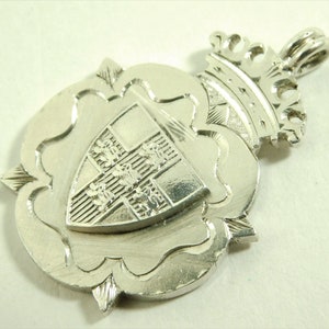 Antique Edwardian Solid Silver Pocket Watch Fob Medal 1907 By Fattorini (15595)