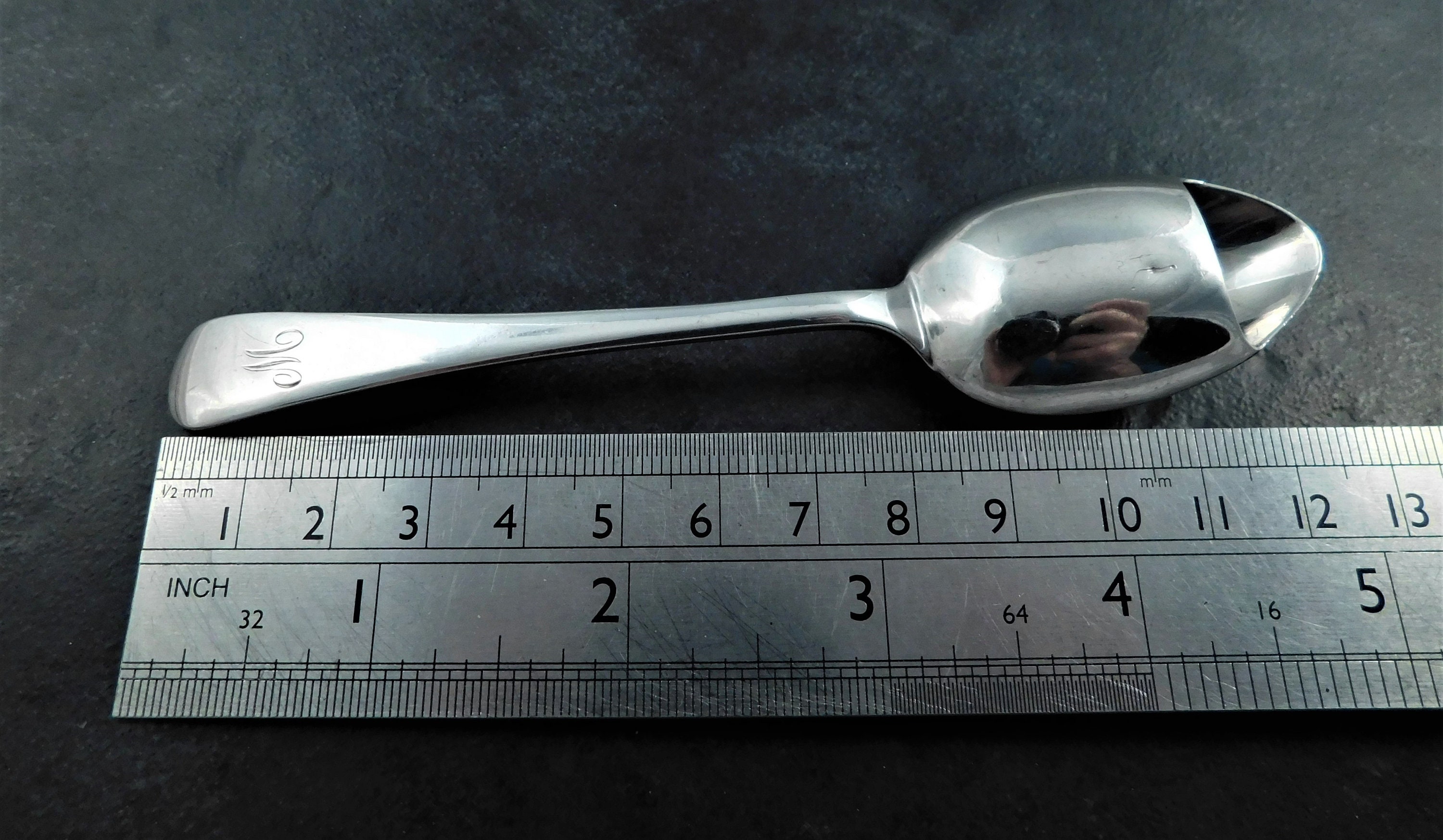 Vintage Solid Silver Invalid Feeder or Pap Spoon in Box 1935