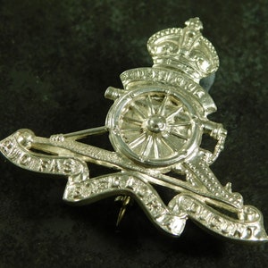 Antique WW1 Royal Artillery Sterling Silver British Military Sweetheart Brooch 1917 HM (16704)