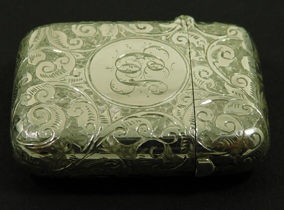 Antique Victorian Solid Silver Matchsafe Vesta Ca… - image 11