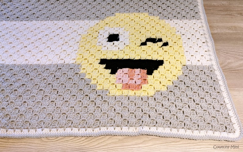 Emoji blanket baby crochet blanket gray baby blanket baby girl blanket baby gift shower gift baby baby boy blanket baby crocheted blanket