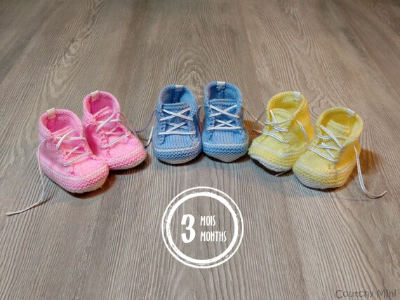 Chaussons Bebe Chaussons Tricot Chausson Sport Cadeau Bebe Etsy