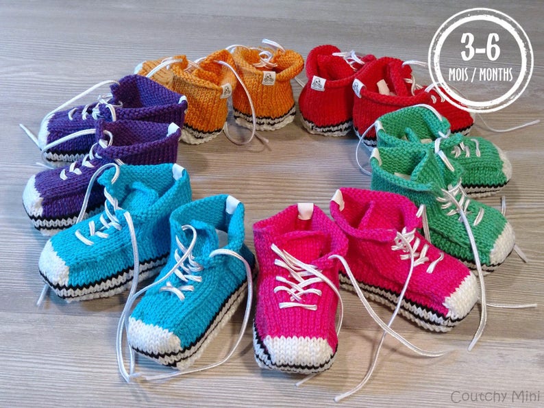 knitted converse booties