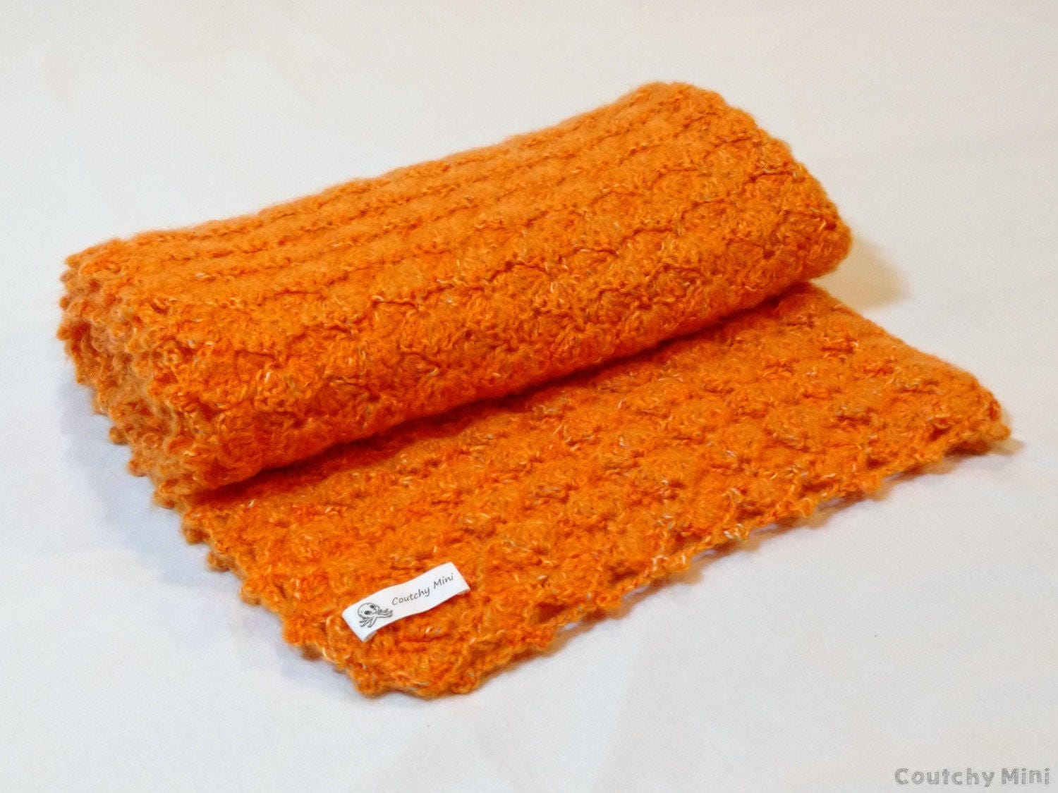 Orange Baby Blanket Baby Crochet Blanket Baby Blankie Baby Etsy