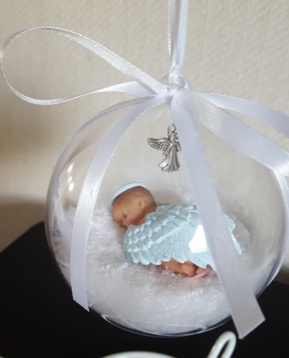 Handmade Ooak Angel feathers memorial bauble Baby loss polymer | Etsy