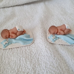 Handmade Ooak polymer fimo clay baby cake topper,blue or pink baby shower gift WITHOUT a dummy