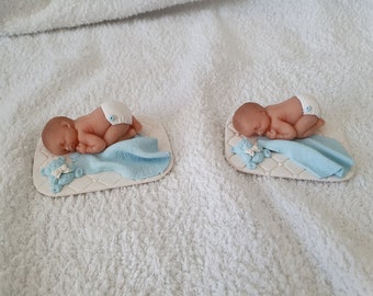 Handmade Ooak polymer fimo clay baby cake topper,blue or pink baby shower gift WITHOUT a dummy