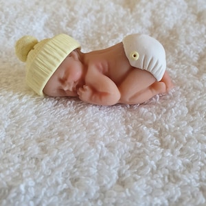 Ooak Polymer Clay 6cm Baby shower, lemon cake topper, gift
