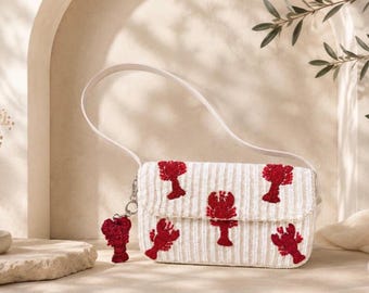 Lobster style beaded handbags, handmade bags, beautiful bags, cute evening bags