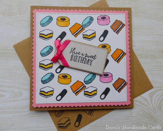 handmade licorice allsorts birthday card etsy