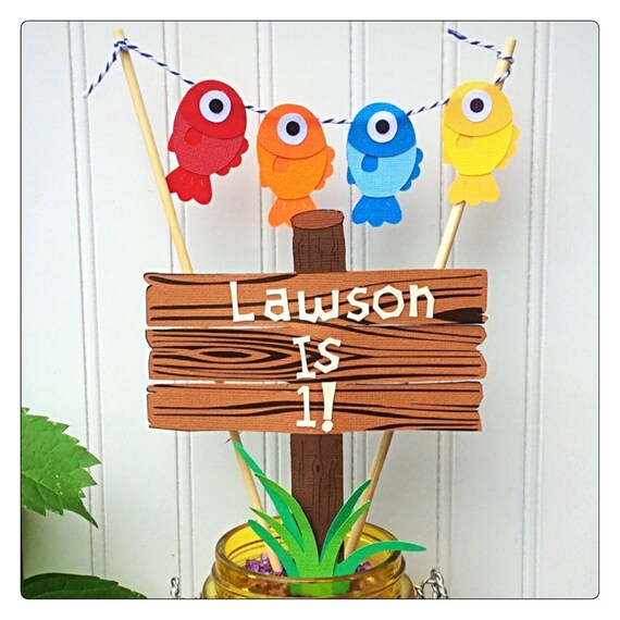 Fishing Birthday Cake Topper Fishing Birthday Fishing Etsy