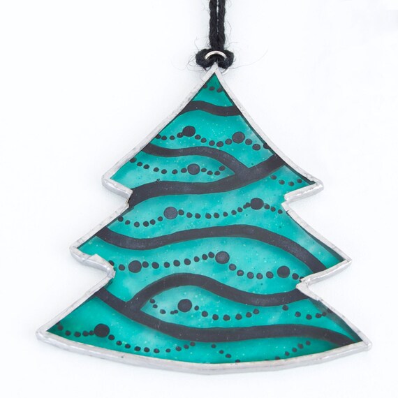 Tree Christmas Glass Ornament To Hang On The Christmas Tree Etsy