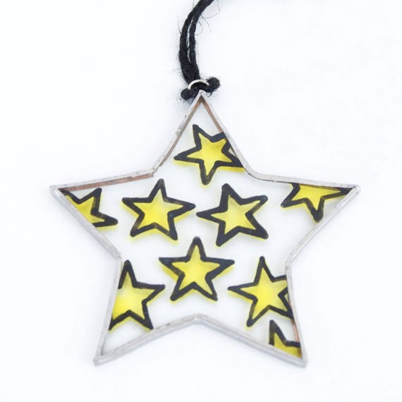 Star Christmas Glass Ornament To Hang On The Christmas Tree Etsy