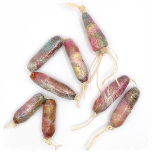 Faux stone beads lightweight for jewelry, paper beads image 1