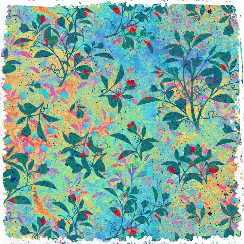 Florals Decorative Digital Papers Scrapbook Papers DIY Etsy