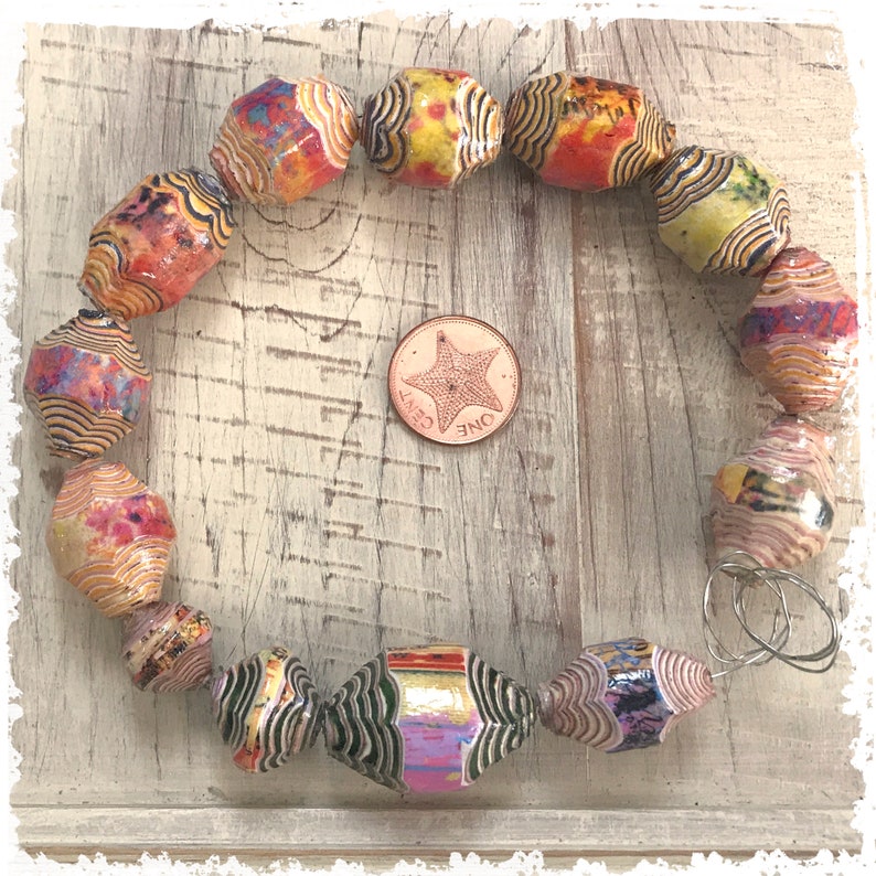 Unusual large carved beads for jewelry making rolled paper Etsy