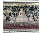 Large 1930s Antique Siamese Kalaga Wall Hanging Tapestry Asian Textile Art Siam Thailand
