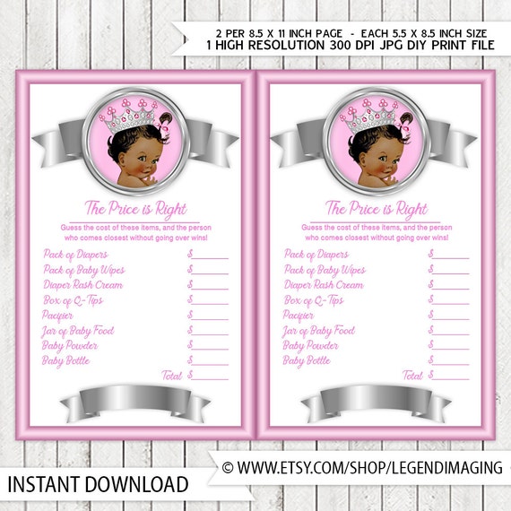 Prix Princesse Ethnique Est Droit Bebe Douche Jeu Rose Argent Etsy