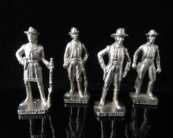 FAMOUS COWBOYS BRASS VINTAGE KINDER SURPRISE MINIATURES METAL FIGURINES SET