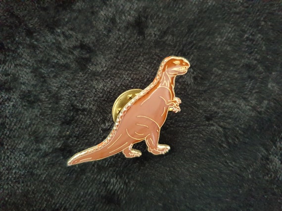 Vintage Dinosaur Pin, Dinosaur enamel pin, promot… - image 2