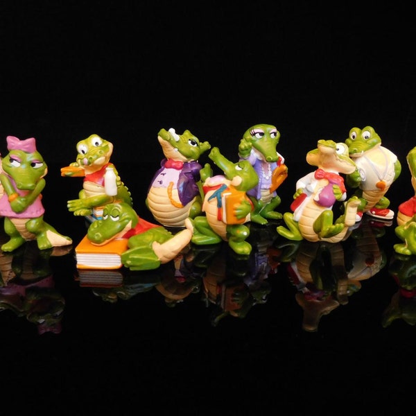 Giocattoli vintage, giocattoli a sorpresa Kinder, Crocodile School 1991, serie completa vintage KINDER Surprise Figurine, regalo per gli alunni, regalo scolastico