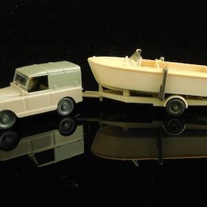 Vintage Toys, Collectible, Miniatur Wiking Car, H0, JEEP 100 with motorboat & trailer, Old-timer, Germany / Vintage Wiking Car / Mans gift