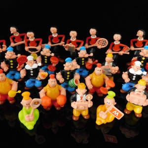 Juguetes Vintage, Popeye y Amigos, Olive Oyl, Brutus, Wimpy, Serie Completa, 25 Figuras Sorpresa KINDER Vintage / Colección roja MUY RARA imagen 1