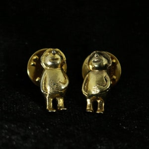 Rare 1970s vintage gold plated PIN, 925 Silver MOLE pin, collectible pinback button, made in Germany