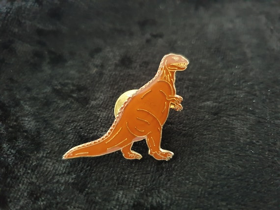 Vintage Dinosaur Pin, Dinosaur enamel pin, promot… - image 1