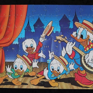 Tafelspel, verzamelbare Disney puzzel, Duck Tales Puzzel, compleet in echte koffer / Made in Greece jaren 1990