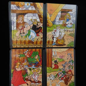 Quebra-cabeça Asterix, brinquedos vintage, colecionáveis, ASTERIX e os romanos, série completa de 4 quebra-cabeças, brinquedos surpresa KINDER, brinquedos Asterix